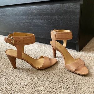 Nine West Nude Strappy Heels Sandals
